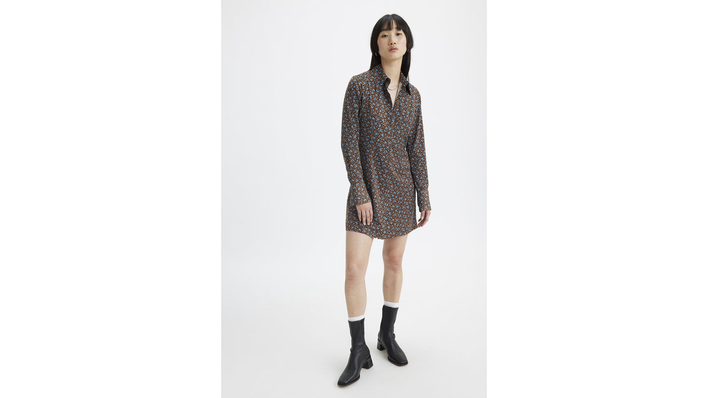 Levi's Women's Dillon Dress Elodie Floral Fondue Fudge