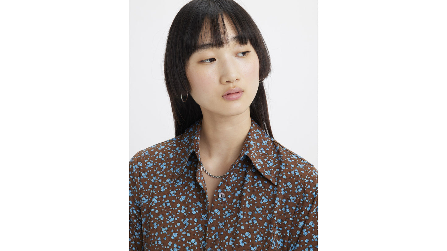 Levi's Women's Dillon Dress Elodie Floral Fondue Fudge