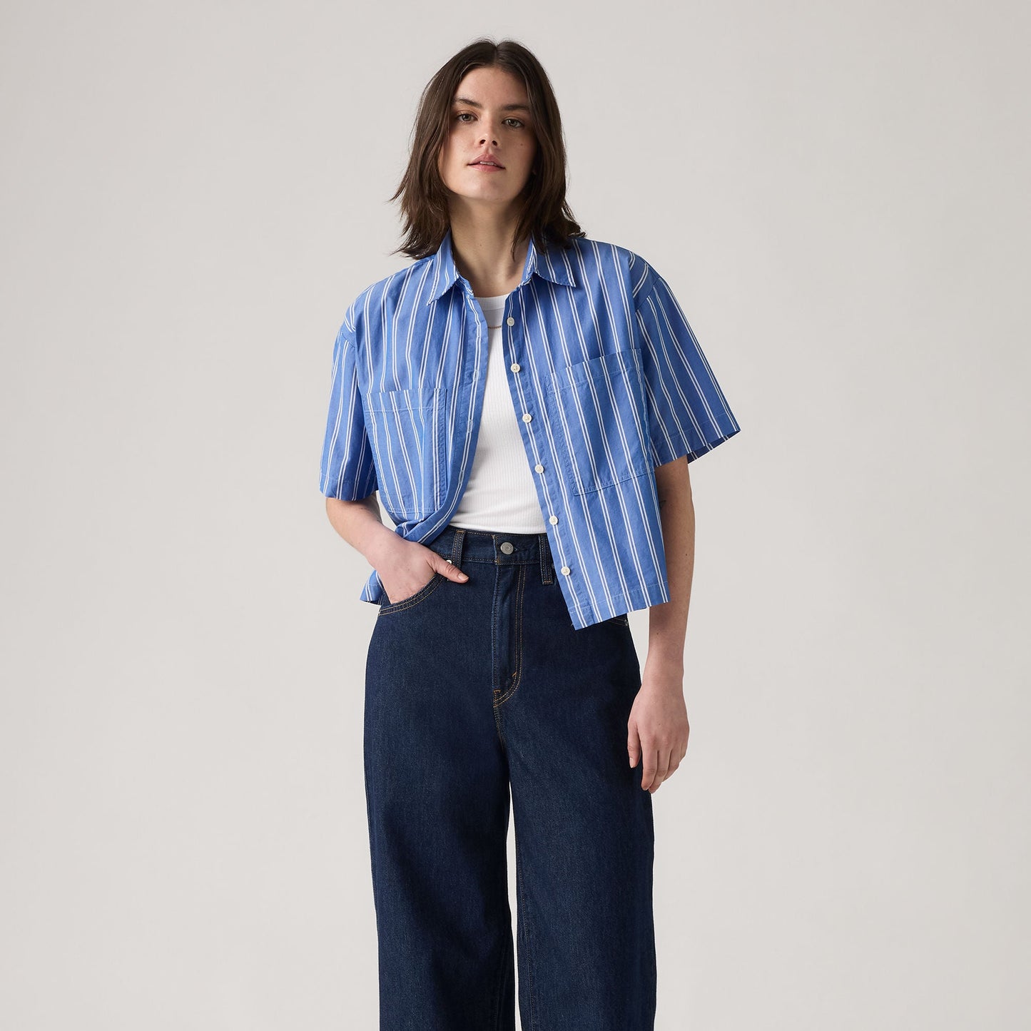 Levi's® Women's Harlie Short-Sleeve Cropped Shirt