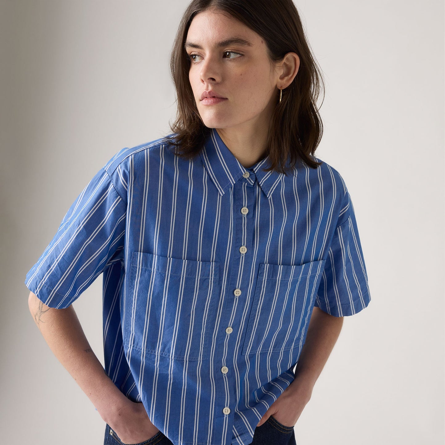 Levi's® Women's Harlie Short-Sleeve Cropped Shirt